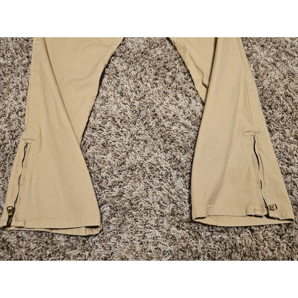 Polo Ralph Lauren Womens Sz 14 Pants Khakis Straight Leg Tan Unique Zip Detail - Picture 3 of 11